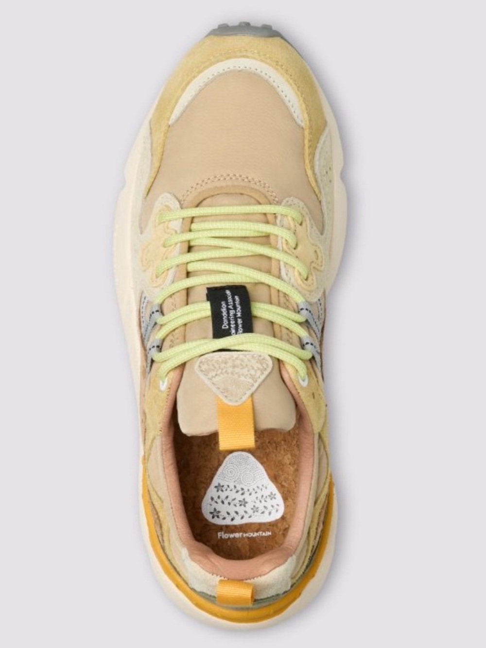 NWT Flower Mountain YAMANO 3 UNI Suede technical fabric sneakers - Beige-Yellow - Picture 5 of 16